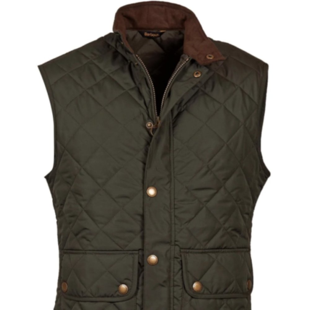 Men's Barbour Lowerdale Quilted Vest Olive Sz. L